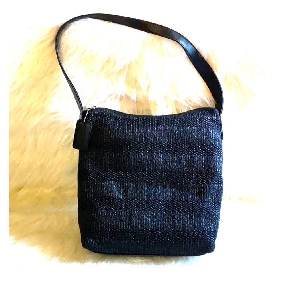 Black woven Stone Mountain shoulder purse